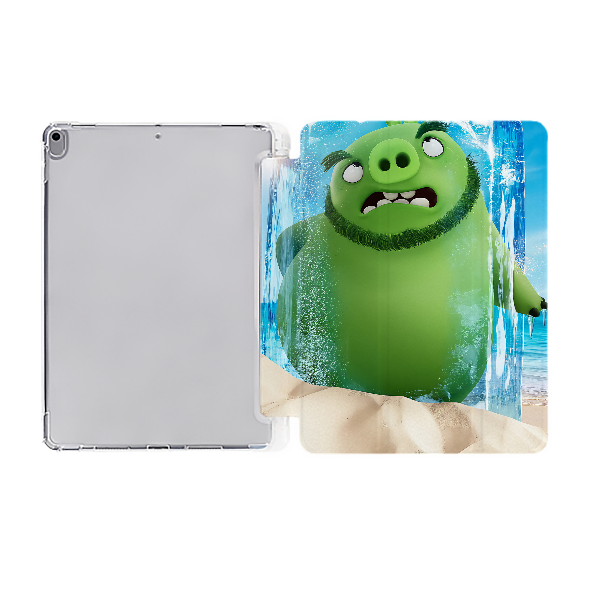 （画像用） Angry Birds アングリーバード IPad ケース ペン収納付き 三つ折りスタンド PUレザー×シリコン 対応機種9.5/10.5/10.9インチ